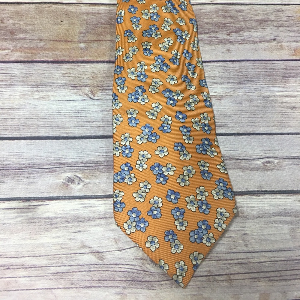 Men’s Faconnable floral light orange tie